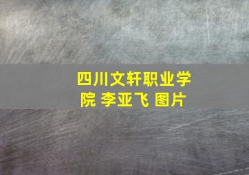 四川文轩职业学院 李亚飞 图片